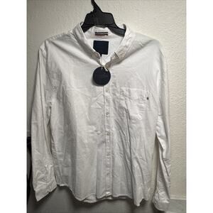 Brunswick Shirts Mens XXL White Cotton Slim Fit Button Down Long Sleeve